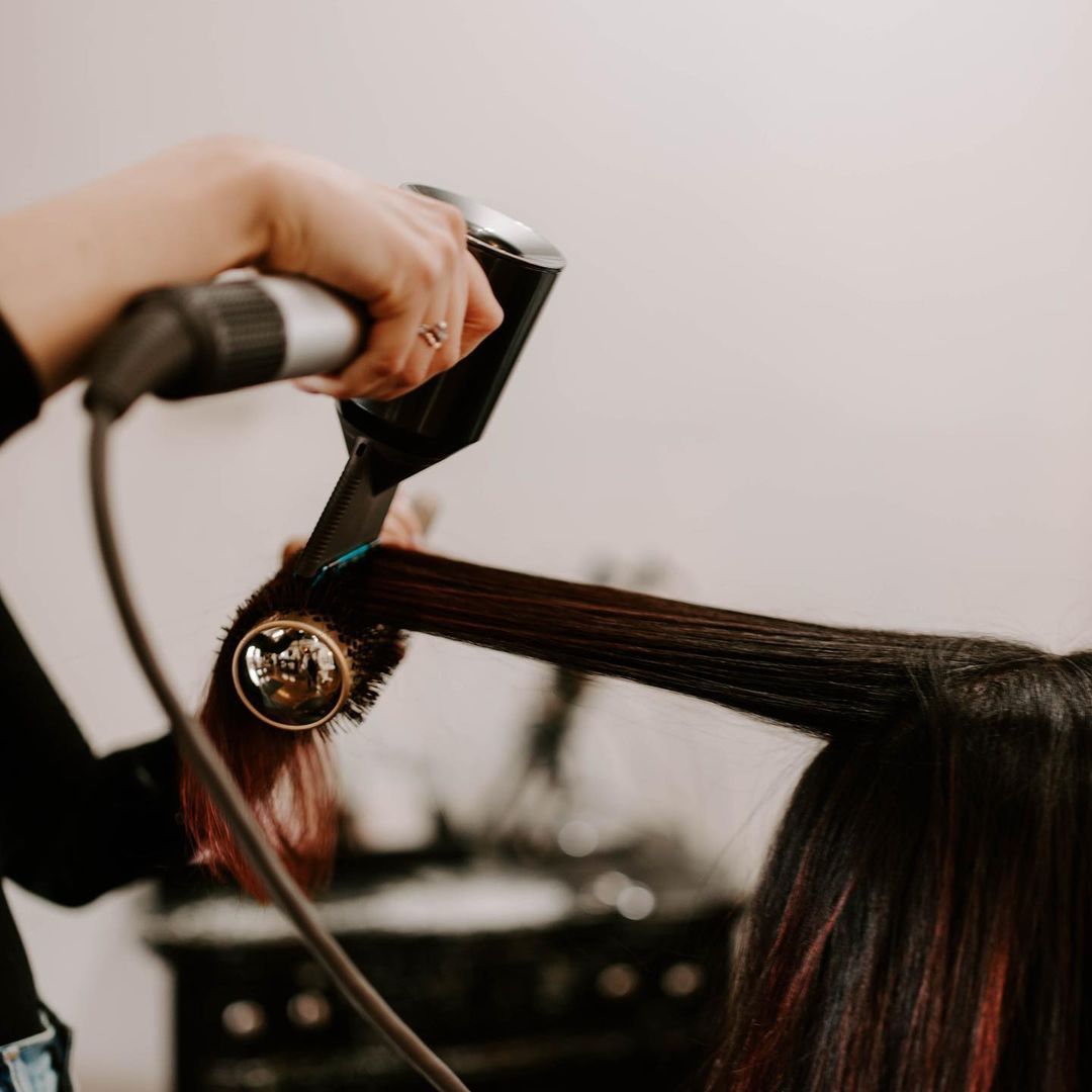 Blow-dry finish at the salon